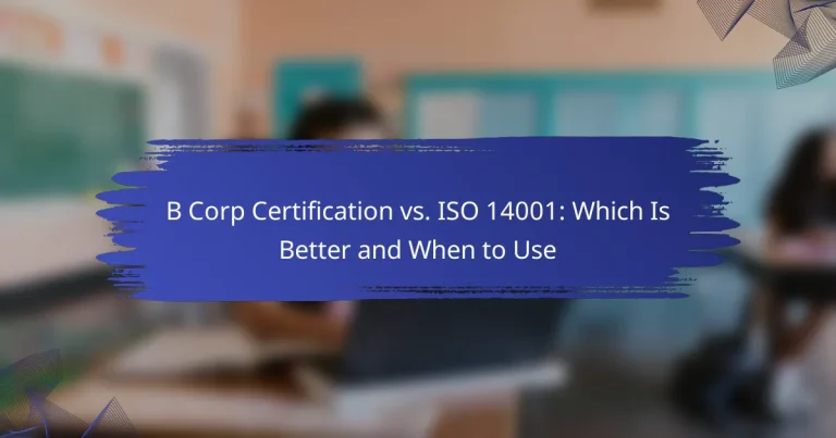B Corp Certification vs. ISO 14001: Which Is Better and When to Use