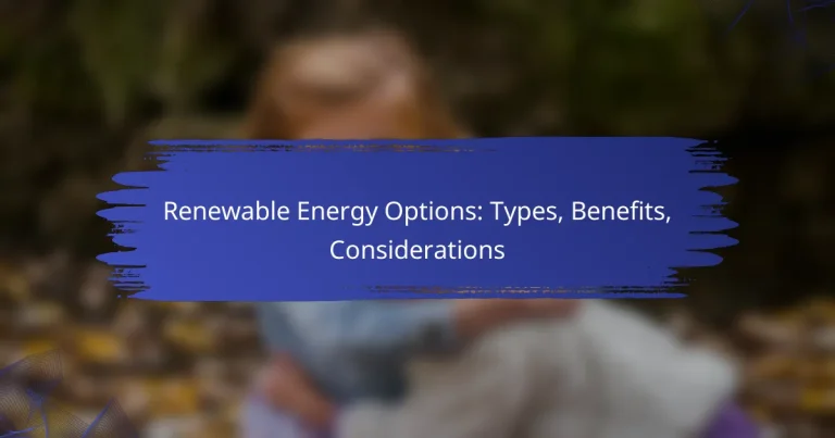 Renewable Energy Options: Types, Benefits, Considerations