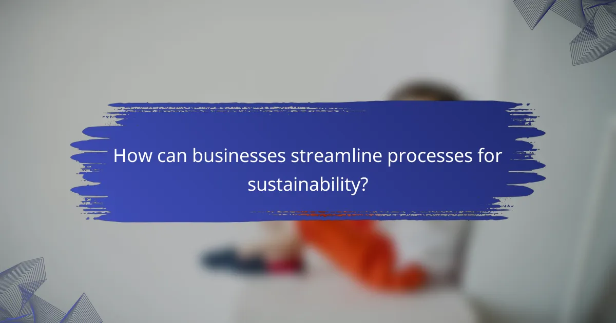 How can businesses streamline processes for sustainability?