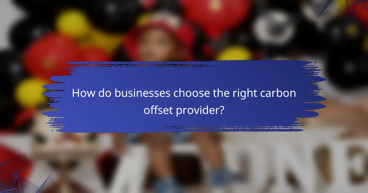 How do businesses choose the right carbon offset provider?